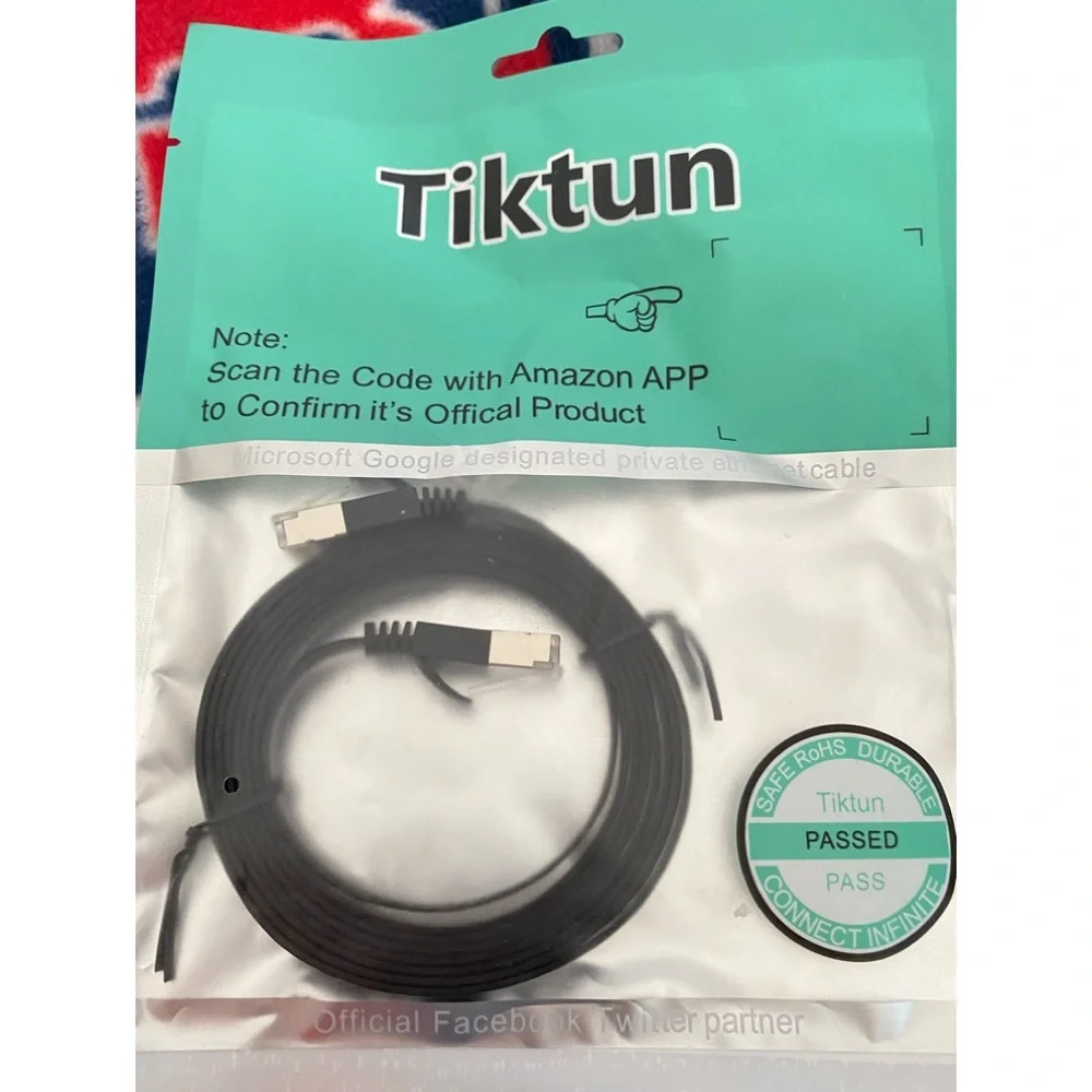 Tiktun Cat 6 Ethernet Cable 6ft, High Speed Ethernet Cord, Slim LAN Cable Patch